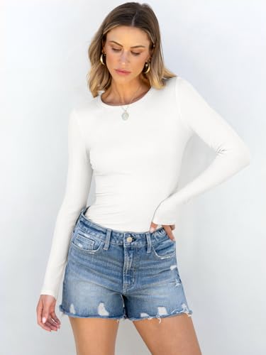 Women's Casual Long Sleeve Rib Knit Tops