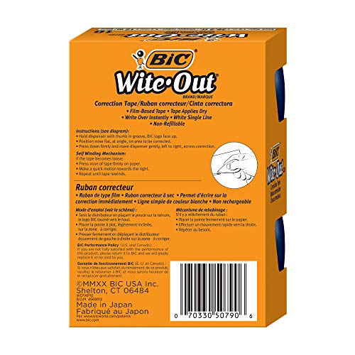 BIC(R) Wite-Out(R) Tape, Pack Of 10, BICWOTAP10